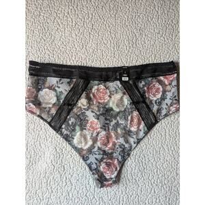 NWT Torrid High Waisted Thong Size 3 Floral Lace Print